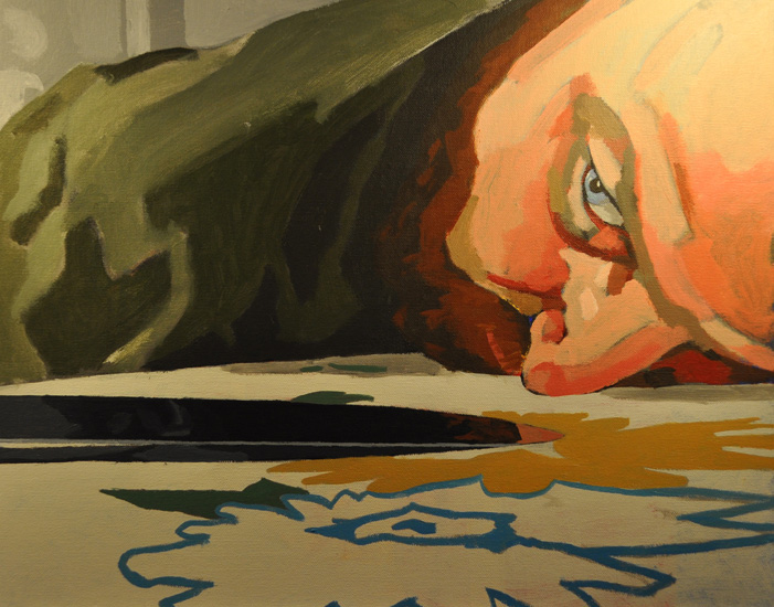 Self-portrait with knife